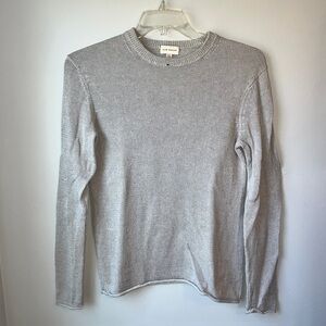 Club Monaco Lightweight Linen Blend Grey Rolled Hem Sweater